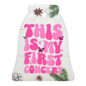 This Is My First Concert Music Event Retro Groovy Girl Ceramic Bell Ornament