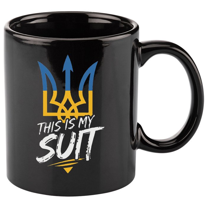 This Is My Suit IM Not Playing Cards Tramp Zelensky Ukraine 11oz C Handle Ceramic Mug