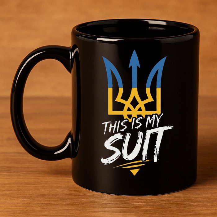 This Is My Suit IM Not Playing Cards Tramp Zelensky Ukraine 11oz C Handle Ceramic Mug