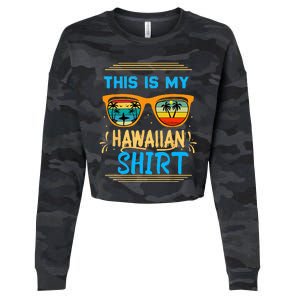 This Is My Hawaiian Tropical Luau Costume Party Hawaii Cropped Pullover Crew