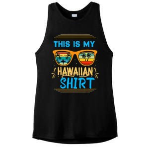 This Is My Hawaiian Tropical Luau Costume Party Hawaii Ladies PosiCharge Tri-Blend Wicking Tank