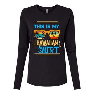 This Is My Hawaiian Tropical Luau Costume Party Hawaii Womens Cotton Relaxed Long Sleeve T-Shirt