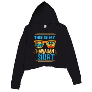 This Is My Hawaiian Tropical Luau Costume Party Hawaii Crop Fleece Hoodie