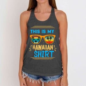 This Is My Hawaiian Tropical Luau Costume Party Hawaii Women's Knotted Racerback Tank