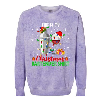 This Is My Xmas Bartender Cool Gift Santa Bartender Tools Gift Colorblast Crewneck Sweatshirt