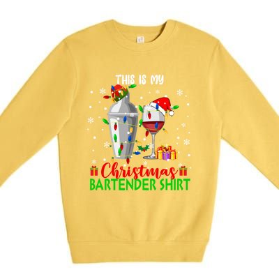 This Is My Xmas Bartender Cool Gift Santa Bartender Tools Gift Premium Crewneck Sweatshirt