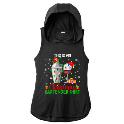 This Is My Xmas Bartender Cool Gift Santa Bartender Tools Gift Ladies PosiCharge Tri-Blend Wicking Draft Hoodie Tank