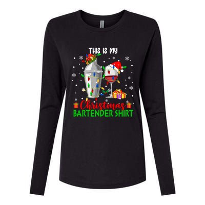 This Is My Xmas Bartender Cool Gift Santa Bartender Tools Gift Womens Cotton Relaxed Long Sleeve T-Shirt