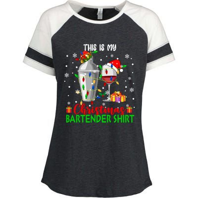 This Is My Xmas Bartender Cool Gift Santa Bartender Tools Gift Enza Ladies Jersey Colorblock Tee