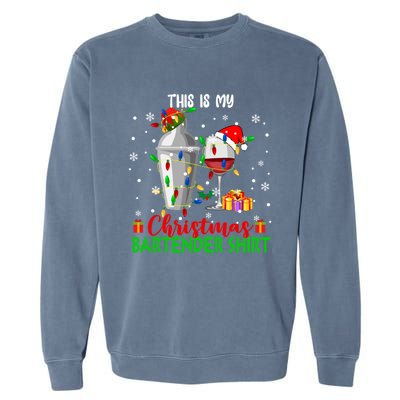 This Is My Xmas Bartender Cool Gift Santa Bartender Tools Gift Garment-Dyed Sweatshirt