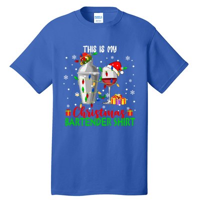 This Is My Xmas Bartender Cool Gift Santa Bartender Tools Gift Tall T-Shirt