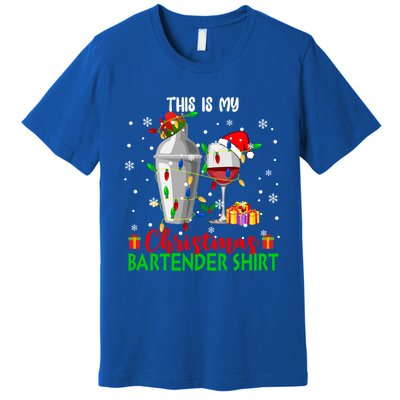 This Is My Xmas Bartender Cool Gift Santa Bartender Tools Gift Premium T-Shirt