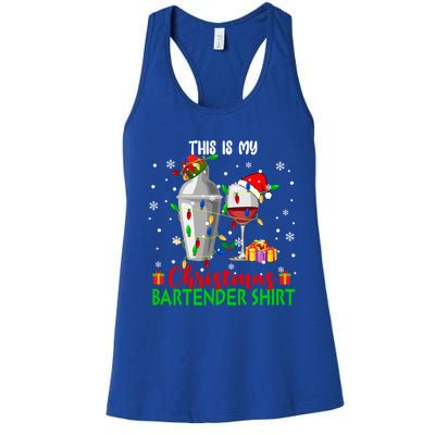 This Is My Xmas Bartender Cool Gift Santa Bartender Tools Gift Women's Racerback Tank