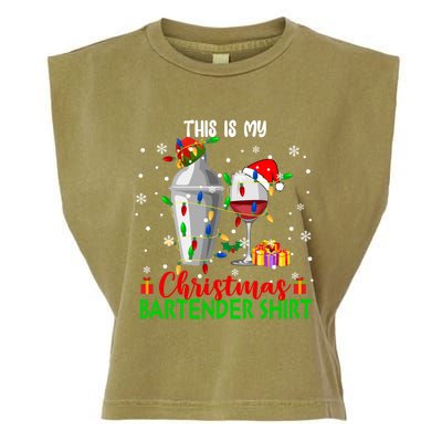 This Is My Xmas Bartender Cool Gift Santa Bartender Tools Gift Garment-Dyed Women's Muscle Tee