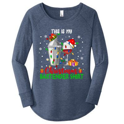 This Is My Xmas Bartender Cool Gift Santa Bartender Tools Gift Women's Perfect Tri Tunic Long Sleeve Shirt