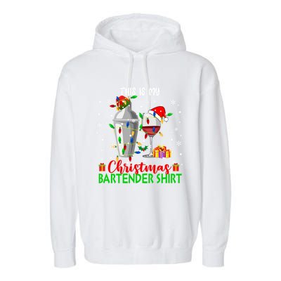 This Is My Xmas Bartender Cool Gift Santa Bartender Tools Gift Garment-Dyed Fleece Hoodie