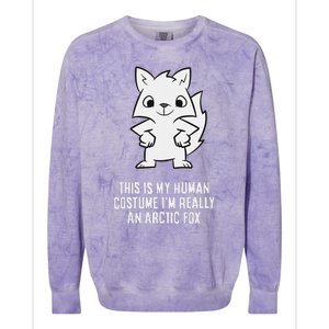 This Is My Human Costume IM Really An Arctic Fox Colorblast Crewneck Sweatshirt