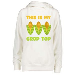 THIS IS MY CROP TOP CORN CROP TOP Womens Funnel Neck Pullover Hood