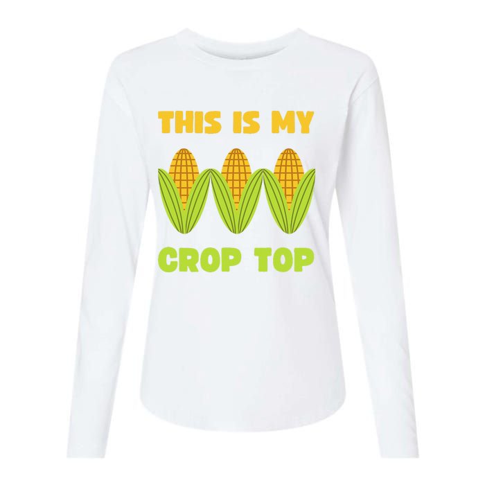 THIS IS MY CROP TOP CORN CROP TOP Womens Cotton Relaxed Long Sleeve T-Shirt