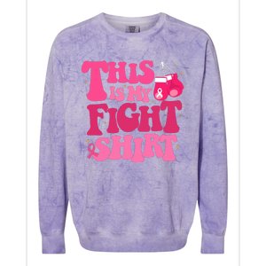 This Is My Fight Breast Cancer Ribbon Support Colorblast Crewneck Sweatshirt