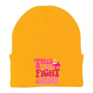 This Is My Fight Breast Cancer Ribbon Support Knit Cap Winter Beanie