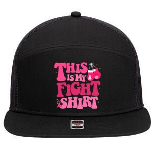 This Is My Fight Breast Cancer Ribbon Support 7 Panel Mesh Trucker Snapback Hat