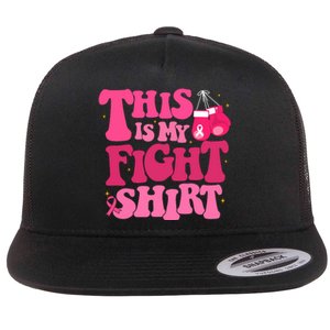 This Is My Fight Breast Cancer Ribbon Support Flat Bill Trucker Hat