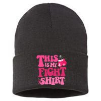 This Is My Fight Breast Cancer Ribbon Support Sustainable Knit Beanie