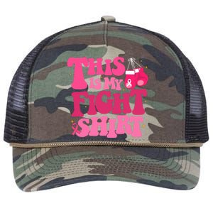 This Is My Fight Breast Cancer Ribbon Support Retro Rope Trucker Hat Cap