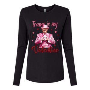 Trump Is My Valentine Heart Funny Trump Lover Supporter Womens Cotton Relaxed Long Sleeve T-Shirt