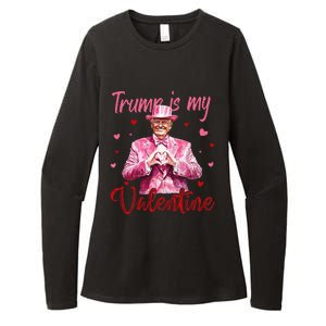 Trump Is My Valentine Heart Funny Trump Lover Supporter Womens CVC Long Sleeve Shirt