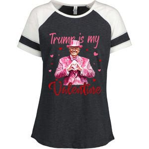 Trump Is My Valentine Heart Funny Trump Lover Supporter Enza Ladies Jersey Colorblock Tee