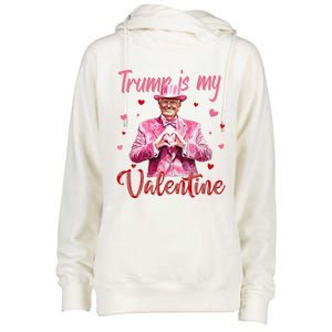 Trump Is My Valentine Heart Funny Trump Lover Supporter Womens Funnel Neck Pullover Hood