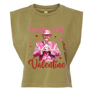 Trump Is My Valentine Heart Funny Trump Lover Supporter Garment-Dyed Women's Muscle Tee