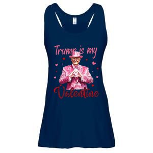 Trump Is My Valentine Heart Funny Trump Lover Supporter Ladies Essential Flowy Tank