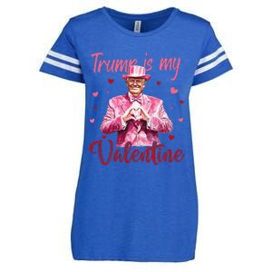 Trump Is My Valentine Heart Funny Trump Lover Supporter Enza Ladies Jersey Football T-Shirt