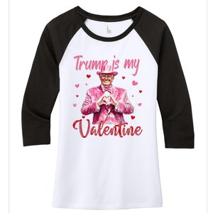 Trump Is My Valentine Heart Funny Trump Lover Supporter Women's Tri-Blend 3/4-Sleeve Raglan Shirt