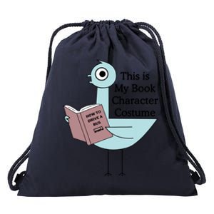 This Is My Book Character Costume Funny Pigeon Reading Drawstring Bag