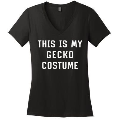 This Is My Gecko Halloween Costume Lazy Easy Women's V-Neck T-Shirt