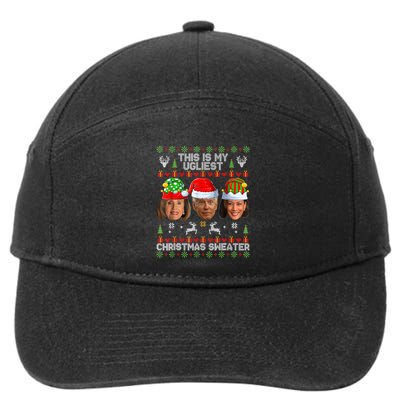 This Is My Ugliest Christmas Antibiden Sweater Funny Xmas 7-Panel Snapback Hat