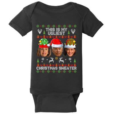 This Is My Ugliest Christmas Antibiden Sweater Funny Xmas Baby Bodysuit