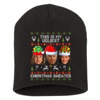 This Is My Ugliest Christmas Antibiden Sweater Funny Xmas Short Acrylic Beanie