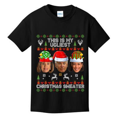 This Is My Ugliest Christmas Antibiden Sweater Funny Xmas Kids T-Shirt