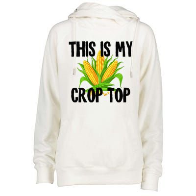 This Is My Crop Top Hilarious Funny Meme Womens Funnel Neck Pullover Hood