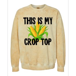 This Is My Crop Top Hilarious Funny Meme Colorblast Crewneck Sweatshirt