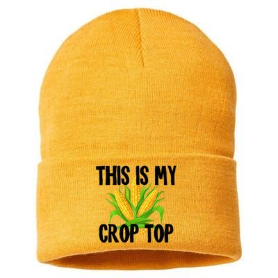 This Is My Crop Top Hilarious Funny Meme Sustainable Knit Beanie