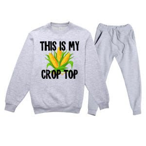 This Is My Crop Top Hilarious Funny Meme Premium Crewneck Sweatsuit Set