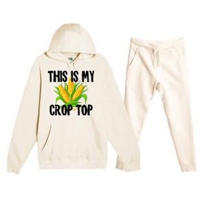 This Is My Crop Top Hilarious Funny Meme Premium Hooded Sweatsuit Set