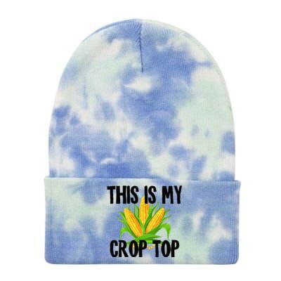 This Is My Crop Top Hilarious Funny Meme Tie Dye 12in Knit Beanie