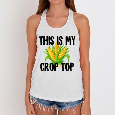 This Is My Crop Top Hilarious Funny Meme Women's Knotted Racerback Tank